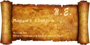 Magyari Elektra névjegykártya
